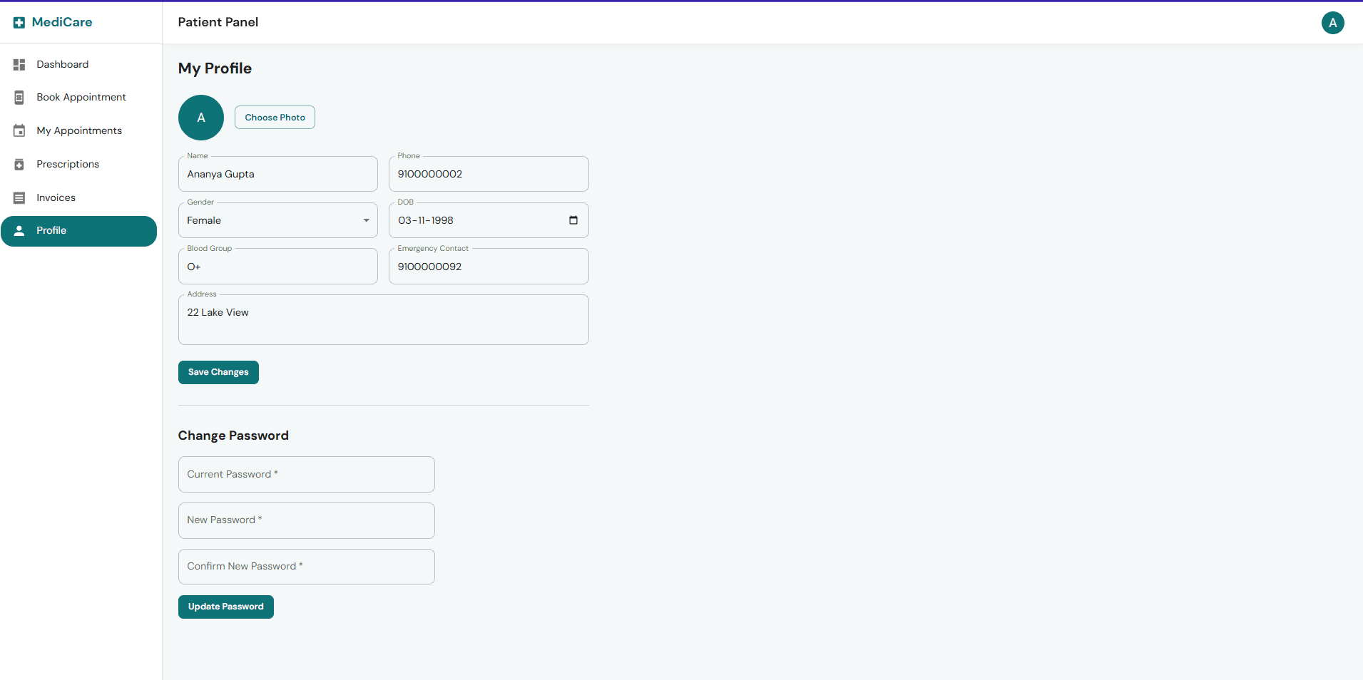 MediCare HMS — Full Stack Hospital Management System (React + Node + MySQL) screenshot 5